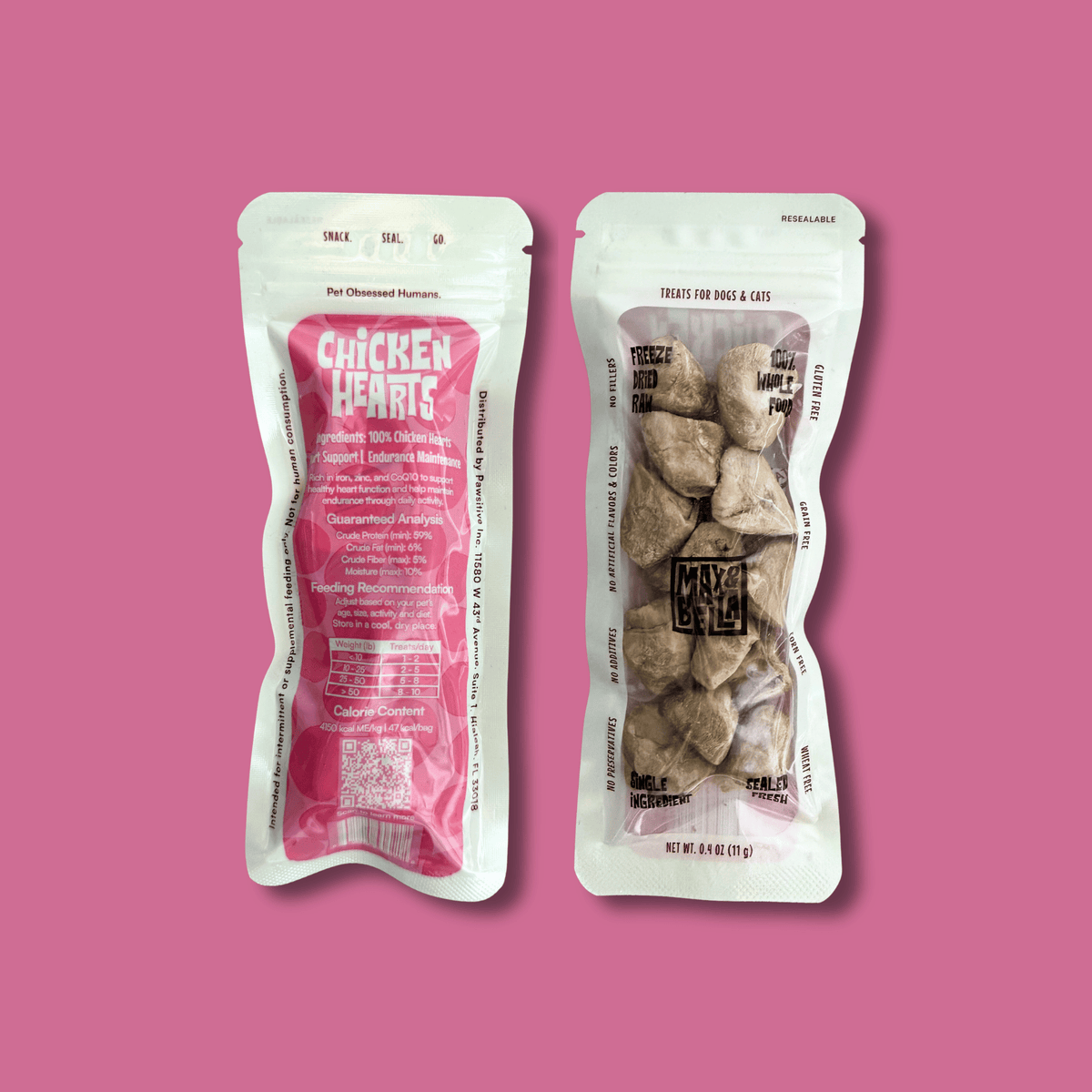 Freeze-Dried Chicken Hearts